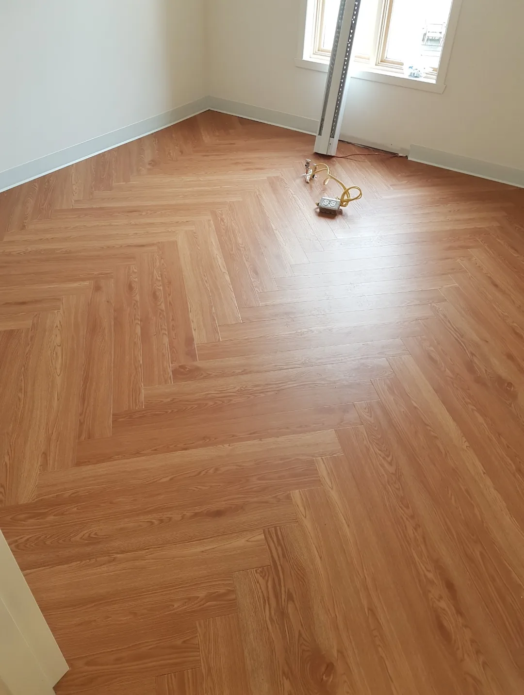 Vinyle à chevrons, pièce terminée